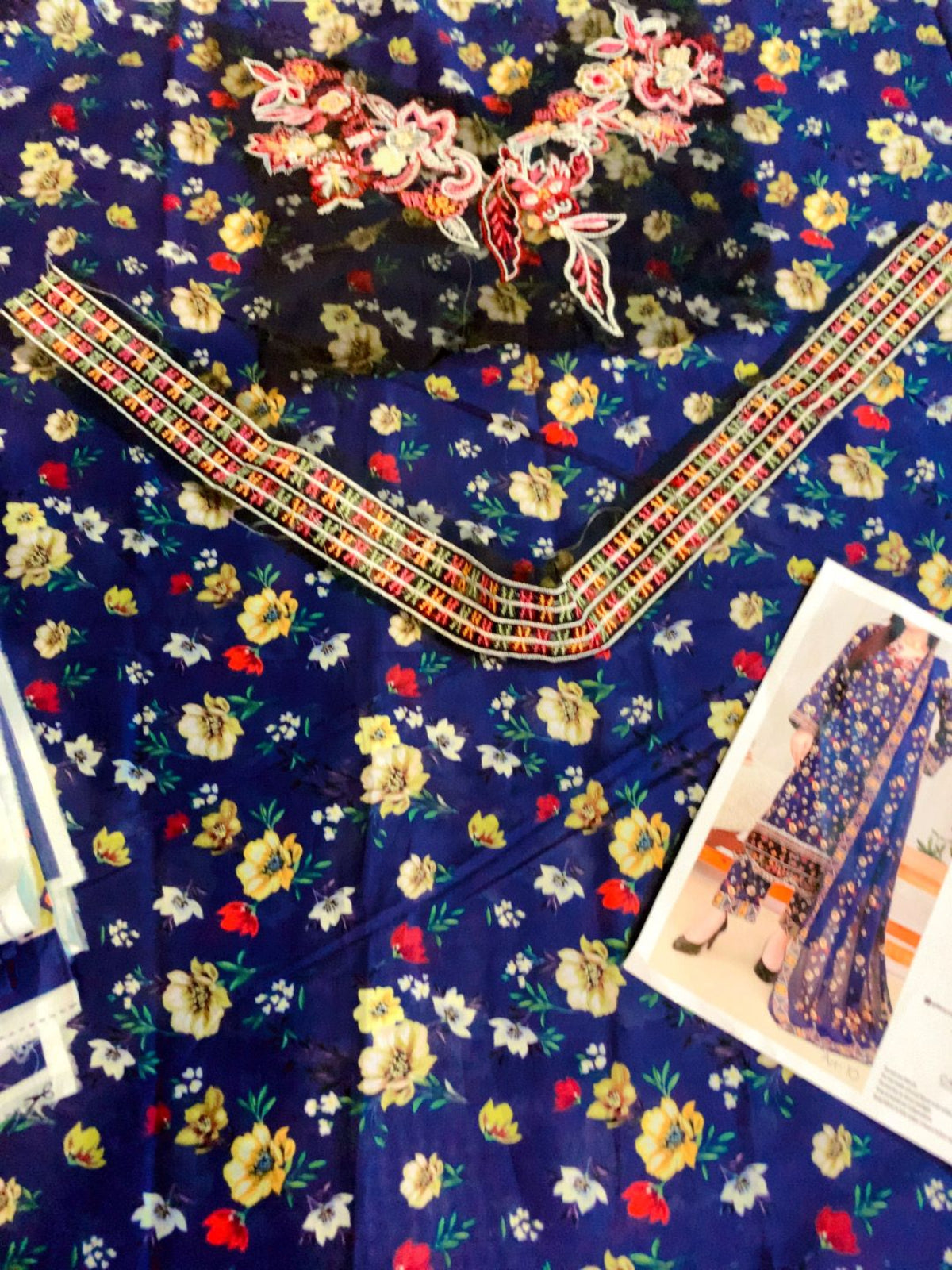 3 pc Dress Embroidery Lawn