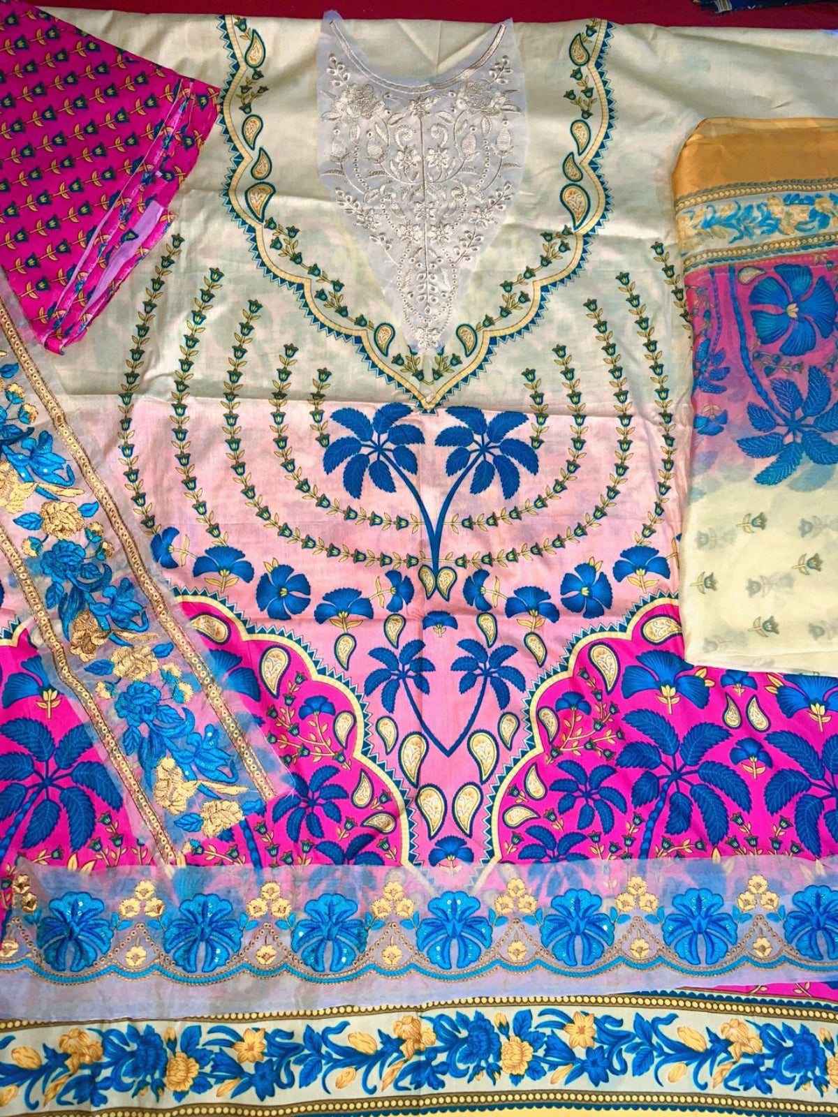 3 Pc Embroidery with Patches