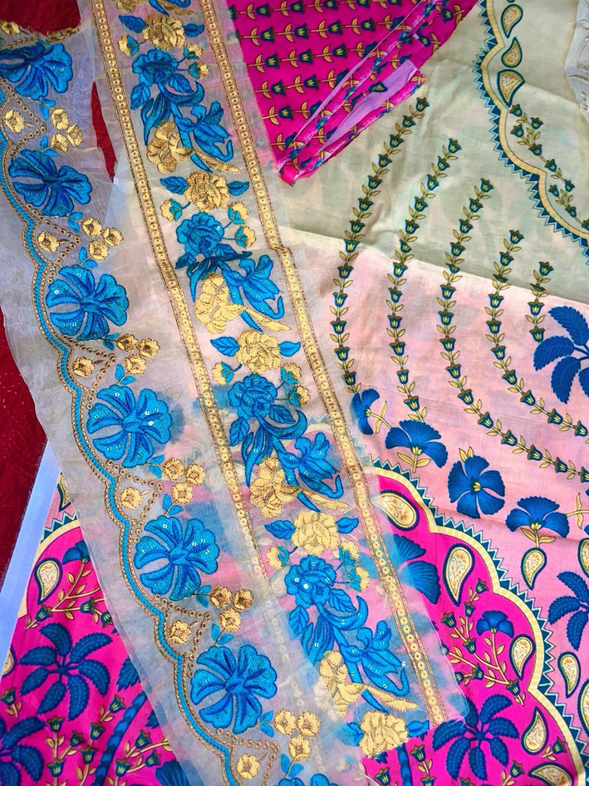3 Pc Embroidery with Patches