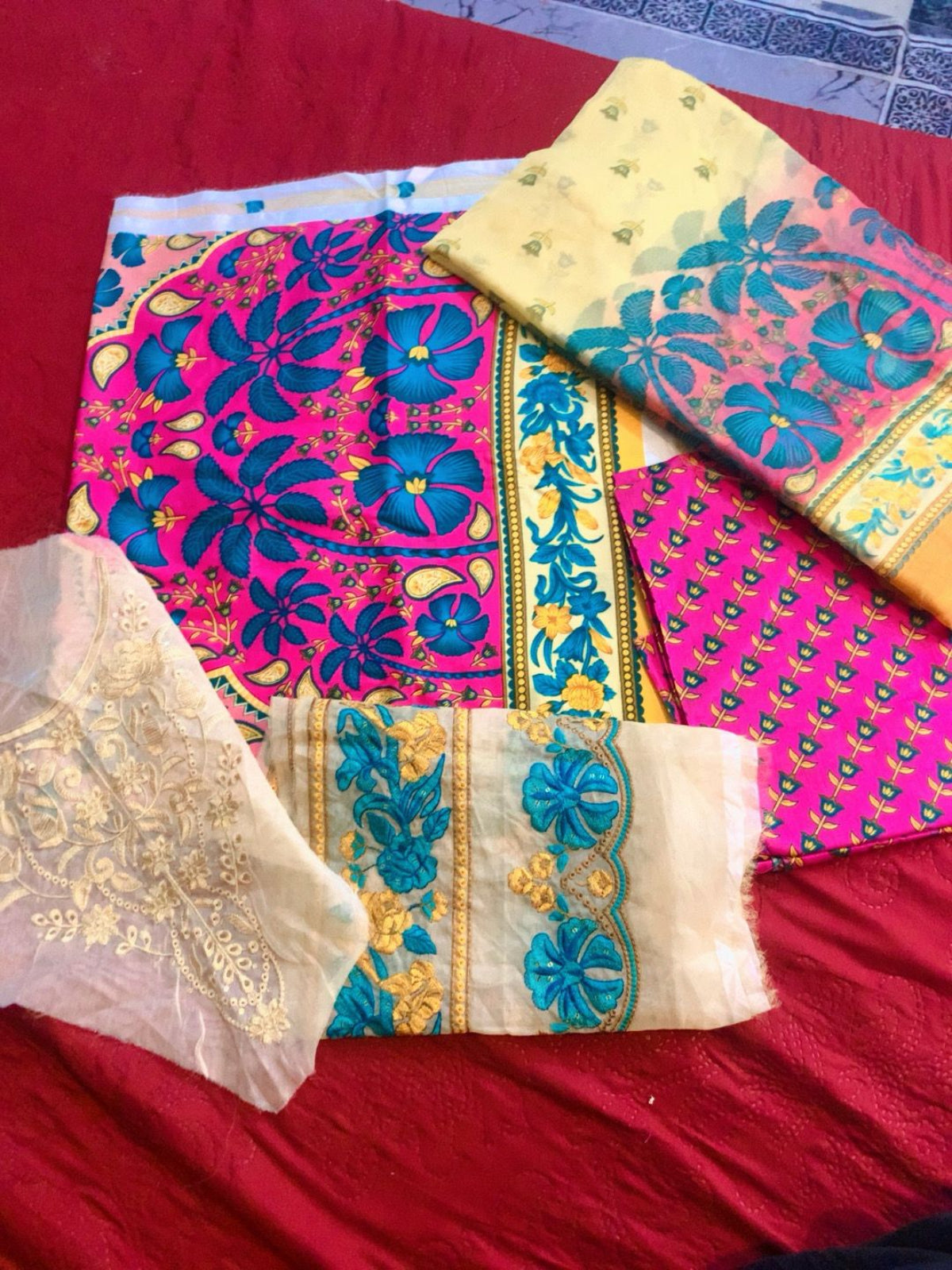 3 Pc Embroidery with Patches